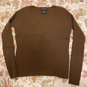 Banana Republic Brown V-Neck Sweater